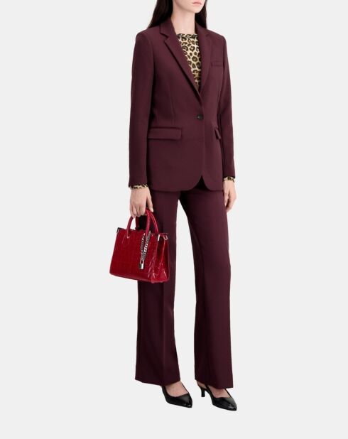 Veste tailleur en crêpe bordeaux