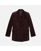 Veste tailleur en velours côtelé brune