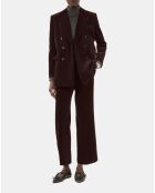 Veste tailleur en velours côtelé brune