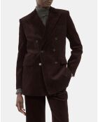 Veste tailleur en velours côtelé brune