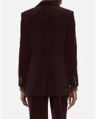 Veste tailleur en velours côtelé brune