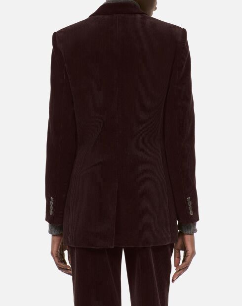 Veste tailleur en velours côtelé brune