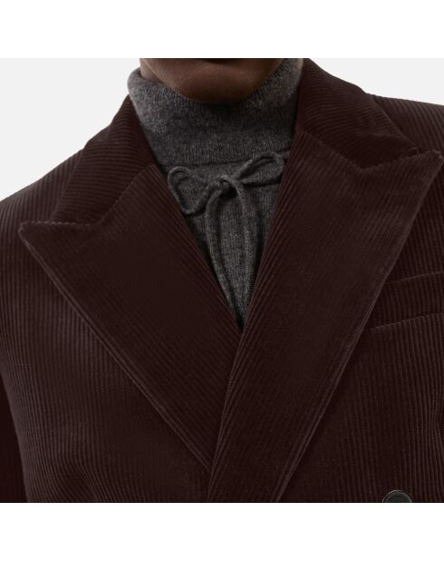 Veste tailleur en velours côtelé brune