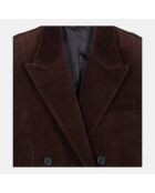 Veste tailleur en velours côtelé brune