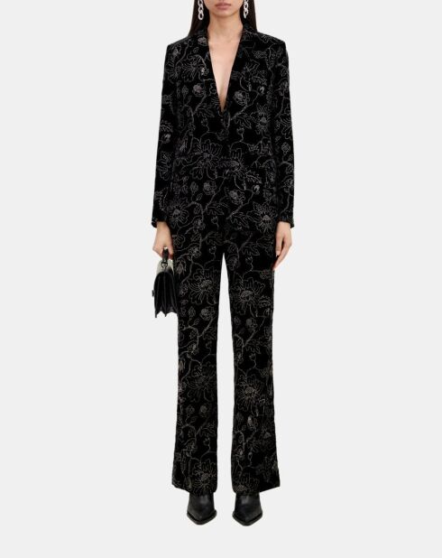 Veste tailleur en velours noire