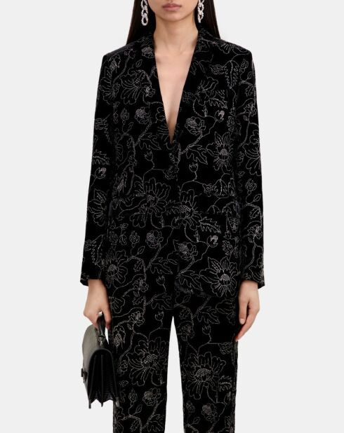 Veste tailleur en velours noire