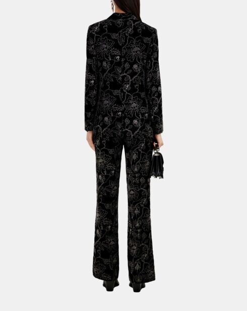 Veste tailleur en velours noire