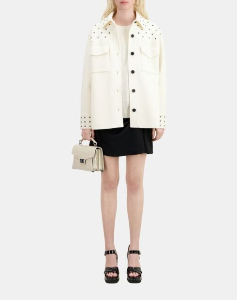 Blouson type surchemise avec studs écru