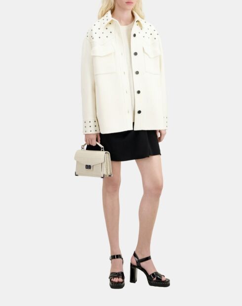 Blouson type surchemise avec studs écru