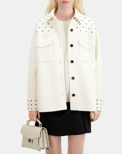 Blouson type surchemise avec studs écru