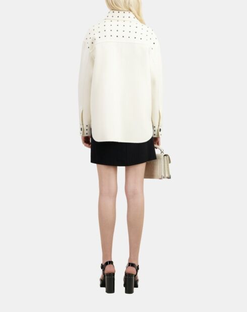 Blouson type surchemise avec studs écru
