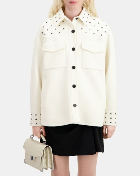 Blouson type surchemise avec studs écru