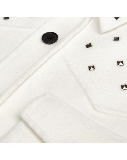 Blouson type surchemise avec studs écru