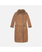 Peau lainée longue marron