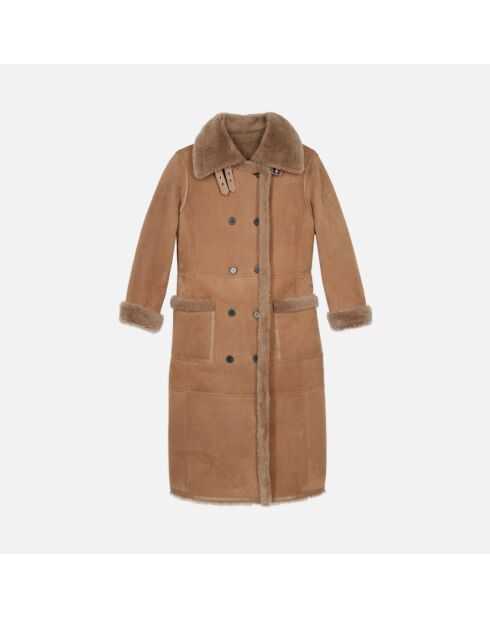 Peau lainée longue marron