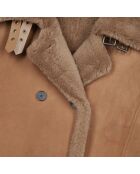 Peau lainée longue marron