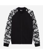 Veste de survêtement noire Tape logo noire et blanche