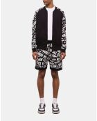 Veste de survêtement noire Tape logo noire et blanche