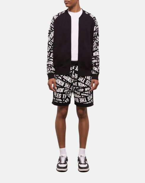 Veste de survêtement noire Tape logo noire et blanche