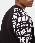 Veste de survêtement noire Tape logo noire et blanche