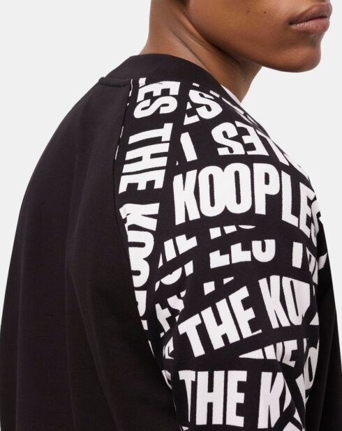 Veste de survêtement noire Tape logo noire et blanche