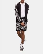 Veste de survêtement noire Tape logo noire et blanche