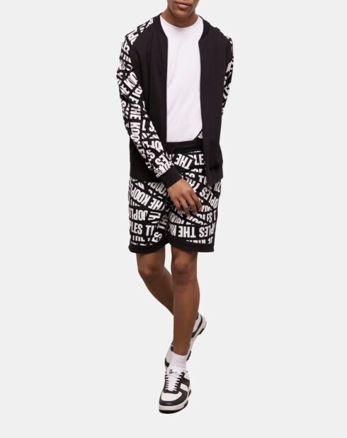 Veste de survêtement noire Tape logo noire et blanche