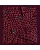 Blazer 100% Laine pied de poule noir et rouge