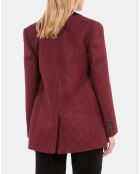 Blazer 100% Laine pied de poule noir et rouge