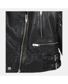 Blouson motard en cuir noir