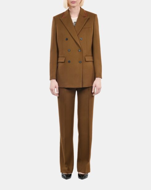 Veste tailleur 100% laine marron