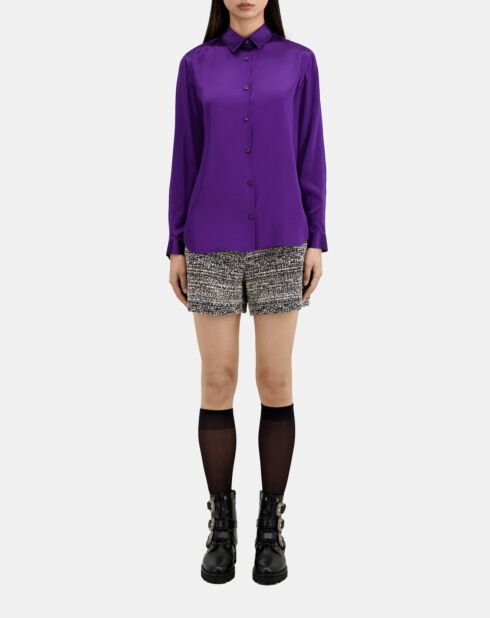 Chemise 100% soie violette