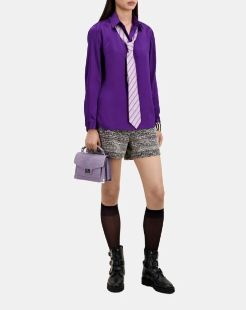 Chemise 100% soie violette