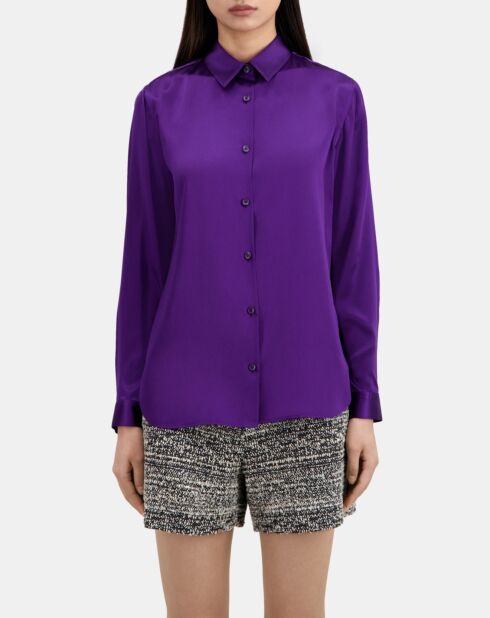Chemise 100% soie violette