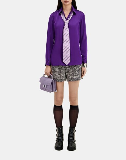 Chemise 100% soie violette