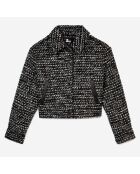 Blouson en tweed noir et blanc