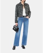 Blouson en tweed noir et blanc