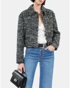Blouson en tweed noir et blanc