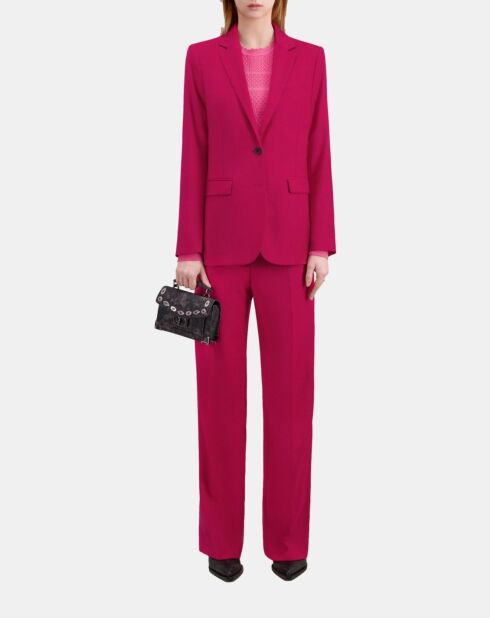 Veste tailleur 100% laine cerise