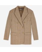 Blazer chevron en laine marron