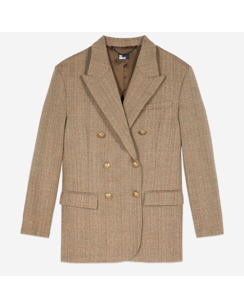 Blazer chevron en laine marron