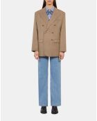 Blazer chevron en laine marron