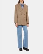 Blazer chevron en laine marron