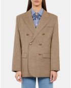 Blazer chevron en laine marron