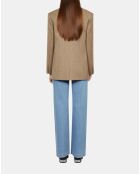 Blazer chevron en laine marron