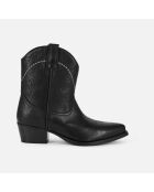 Bottes western en cuir noires