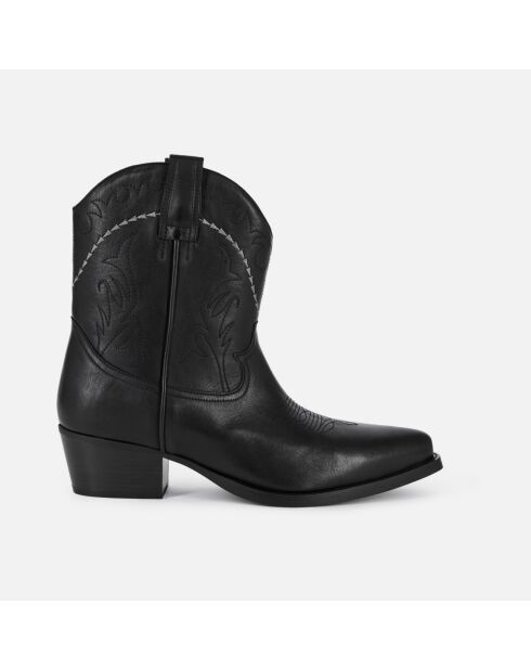 Bottes western en cuir noires