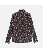 Chemise imprimé fleurie noire