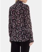 Chemise imprimé fleurie noire