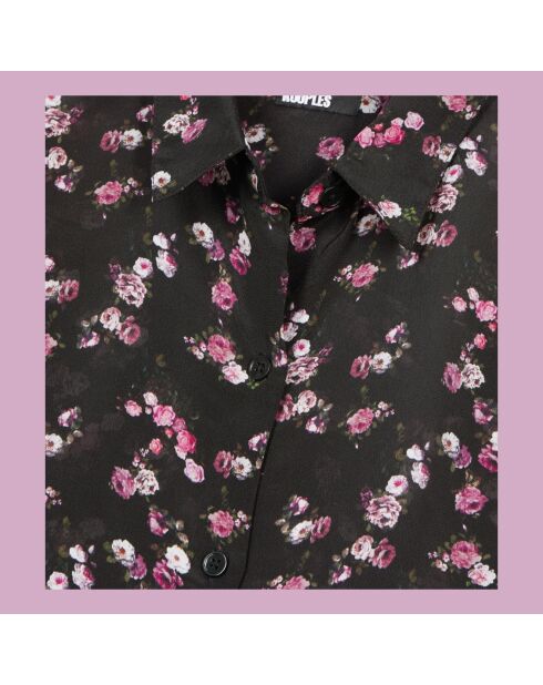 Chemise imprimé fleurie noire